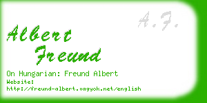 albert freund business card